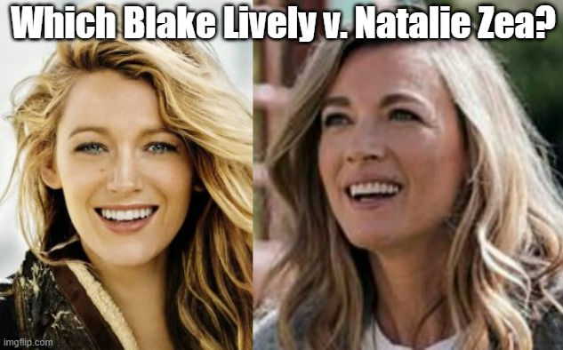 Which Blake Lively v. Natalie Zea? #2 | Which Blake Lively v. Natalie Zea? | image tagged in lookalike | made w/ Imgflip meme maker