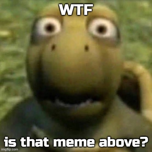 WTF; is that meme above? | made w/ Imgflip meme maker