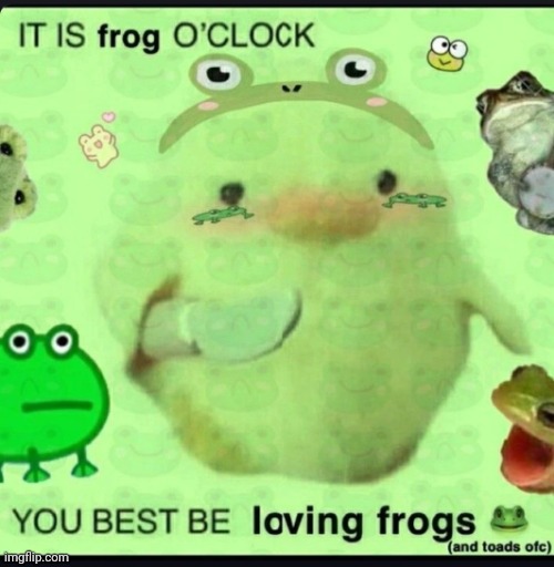 Frog o'clock | image tagged in frog o'clock | made w/ Imgflip meme maker