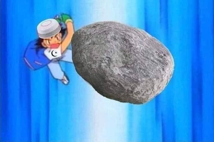 Ash Ketchum throws rock Blank Meme Template