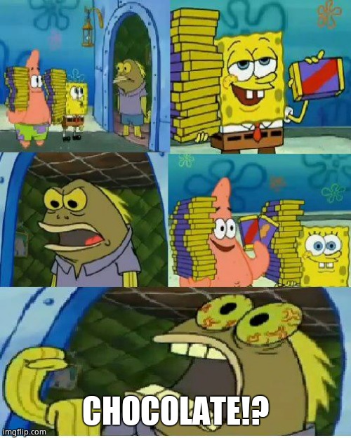 Chocolate Spongebob Meme | CHOCOLATE!? | image tagged in memes,chocolate spongebob | made w/ Imgflip meme maker