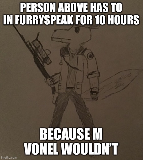 So im doing it again, also cards don’t work | PERSON ABOVE HAS TO IN FURRYSPEAK FOR 10 HOURS; BECAUSE M VONEL WOULDN’T | image tagged in lordreaperus but he s a tf2 sniper | made w/ Imgflip meme maker