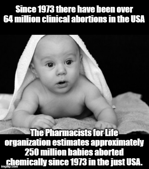 Abortion is not banned in the US. When is enough enough? Abortion is not birth control, pregnancy can be prevented. | Since 1973 there have been over 64 million clinical abortions in the USA; The Pharmacists for Life organization estimates approximately 250 million babies aborted chemically since 1973 in the just USA. | image tagged in abortion baby love parents antinatalism natalism | made w/ Imgflip meme maker