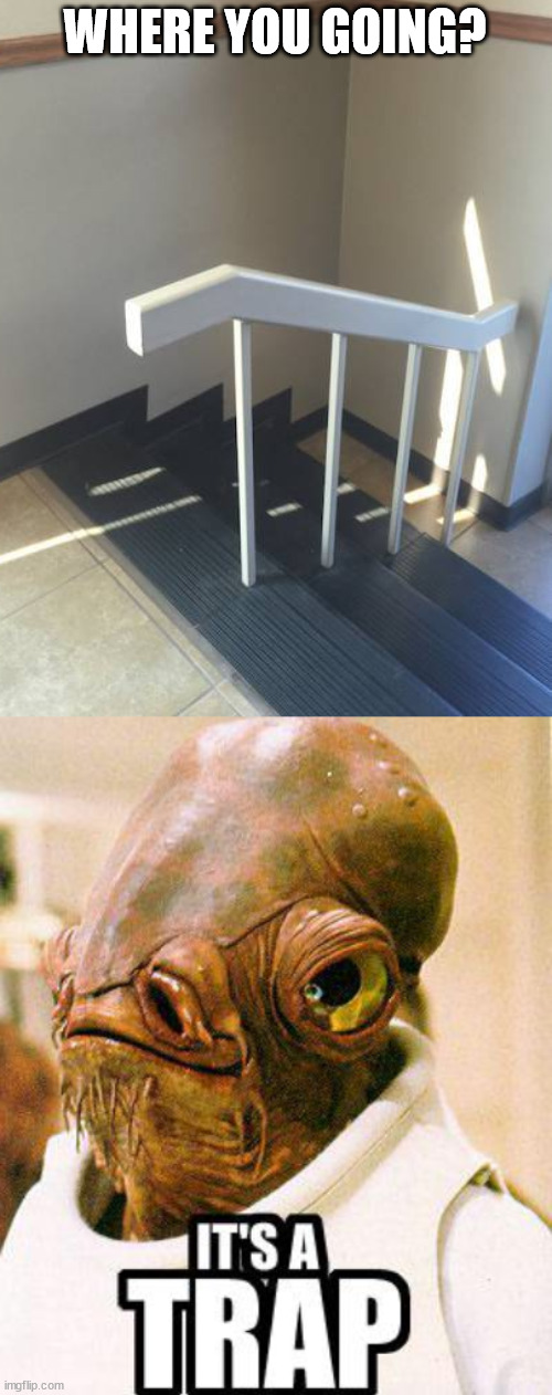 WHERE YOU GOING? | image tagged in its a trap,you had one job | made w/ Imgflip meme maker