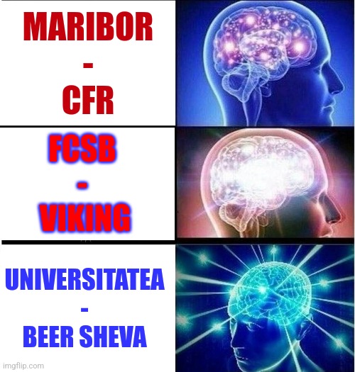 Good luck to CFR, FCSB and Univ. Craiova Thursday! | MARIBOR
 - 
CFR; FCSB 
- 
VIKING; UNIVERSITATEA - BEER SHEVA | image tagged in cfr cluj,fcsb,romania,conference,futbol,memes | made w/ Imgflip meme maker