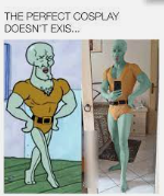 handsome squidward cosplay Blank Meme Template