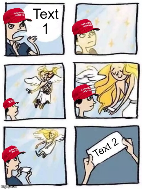 MAGA Tumblr Angel | Text 1; Text 2 | image tagged in maga tumblr angel | made w/ Imgflip meme maker