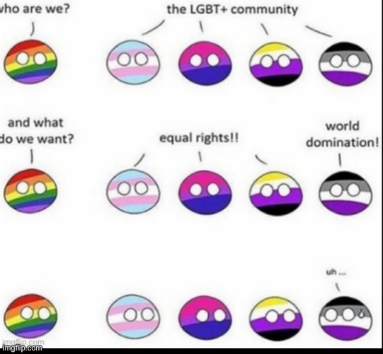 More LGBTQ ?️‍? flag balls to lighten your day | image tagged in blank black | made w/ Imgflip meme maker
