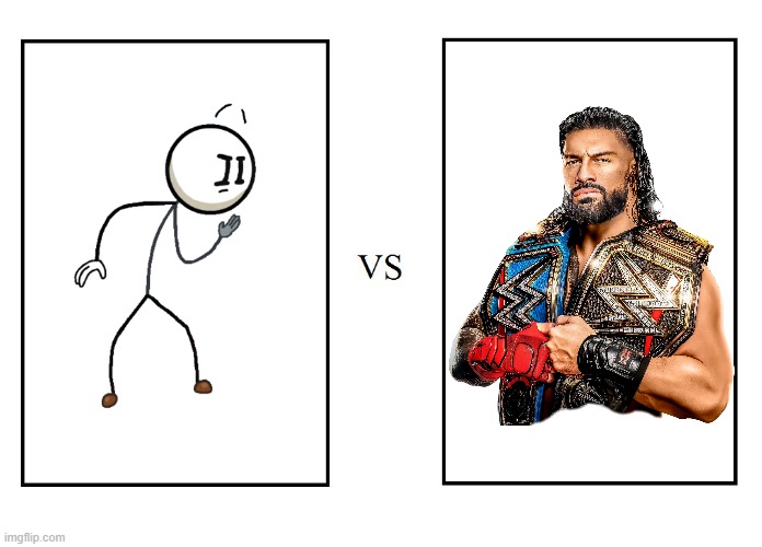 Henry Stickmin versus Roman Reigns. Who will win? | image tagged in versus | made w/ Imgflip meme maker