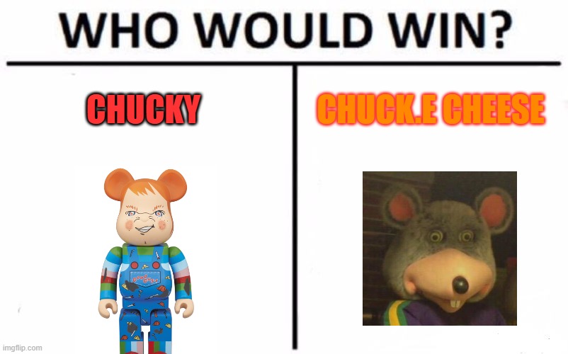 Who Would Win? |  CHUCKY; CHUCK.E CHEESE | image tagged in memes,who would win | made w/ Imgflip meme maker