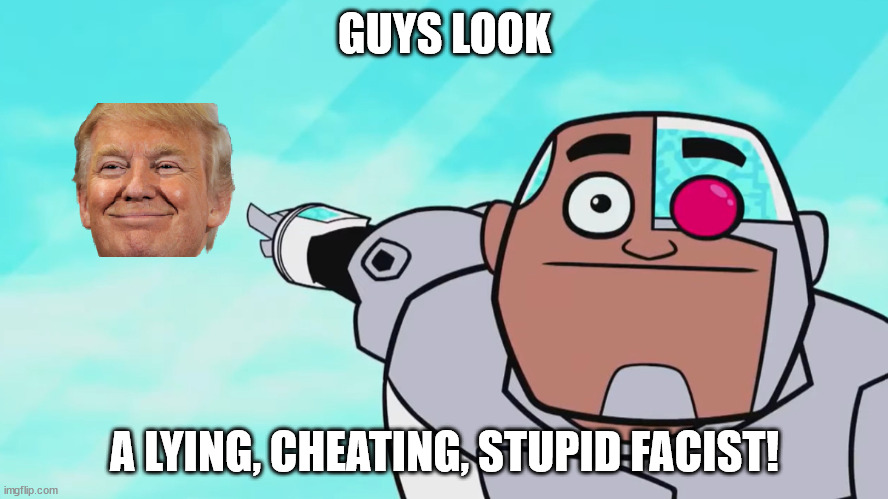 Guys look, a birdie | GUYS LOOK; A LYING, CHEATING, STUPID FACIST! | image tagged in guys look a birdie | made w/ Imgflip meme maker