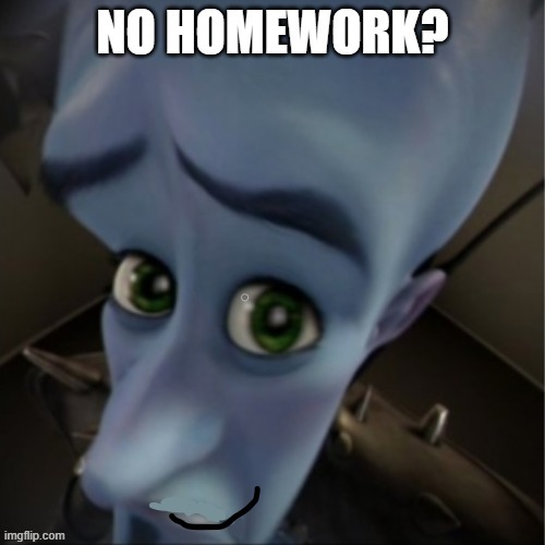 No Homework? | image tagged in no bitches | made w/ Imgflip meme maker