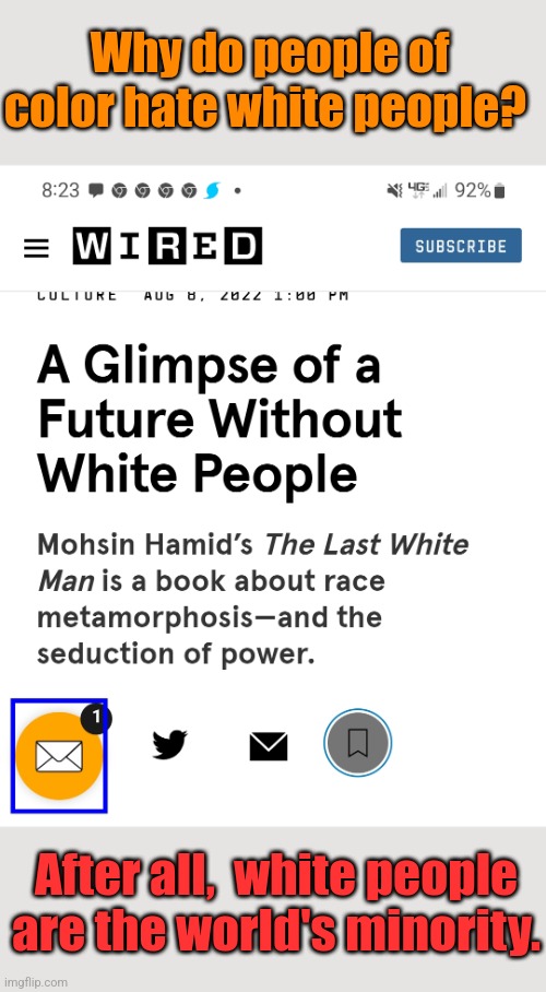 Haters gonna hate, oppressors gonna oppress, Marxists gonna mark an enemy to focus hatred on. | Why do people of color hate white people? After all,  white people are the world's minority. | made w/ Imgflip meme maker