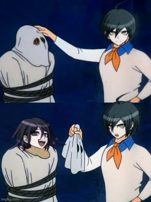 It was Kokichi Ouma all along! | image tagged in scooby doo mask reveal,danganronpa,anime,video games,videogames,scooby doo | made w/ Imgflip meme maker