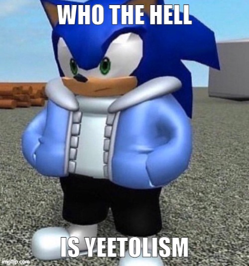 Sonic sans undertale | WHO THE HELL; IS YEETOLISM | image tagged in sonic sans undertale | made w/ Imgflip meme maker