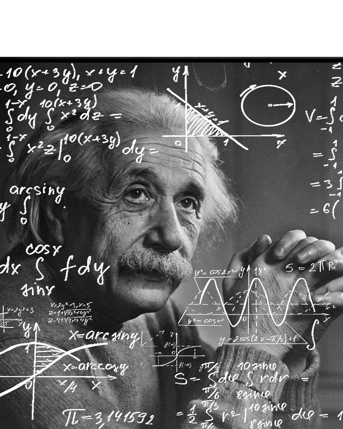 Einstein calculating Blank Meme Template