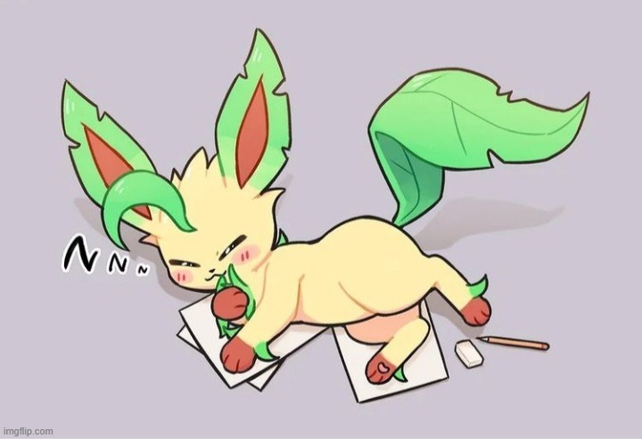 professional artist (also gn) | image tagged in leafeon | made w/ Imgflip meme maker