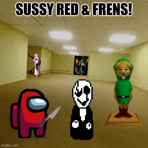 backrooms | SUSSY RED & FRENS! | image tagged in memes,touhou,sus | made w/ Imgflip meme maker