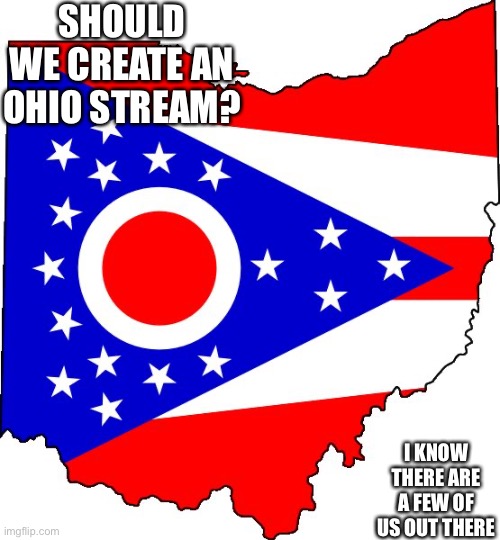 ohio | SHOULD WE CREATE AN OHIO STREAM? I KNOW THERE ARE A FEW OF US OUT THERE | image tagged in ohio | made w/ Imgflip meme maker