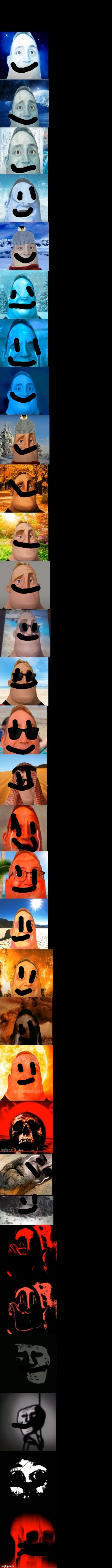 all smiling | image tagged in mr incredible becoming hot super extended | made w/ Imgflip meme maker