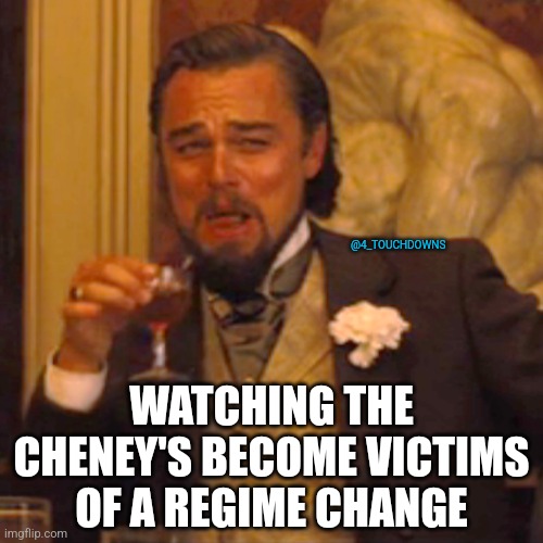 That's a shame... | @4_TOUCHDOWNS; WATCHING THE CHENEY'S BECOME VICTIMS OF A REGIME CHANGE | image tagged in dick cheney,primary,wyoming | made w/ Imgflip meme maker