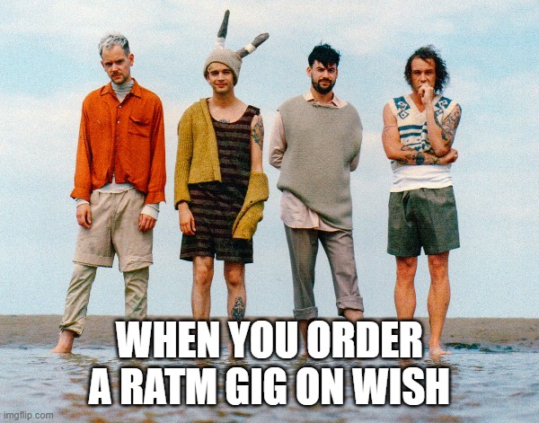 Wish RATM | WHEN YOU ORDER A RATM GIG ON WISH | image tagged in ratm,the1975,leedsfest,joke | made w/ Imgflip meme maker