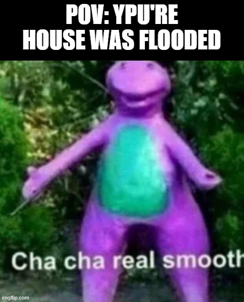 Cha Cha Real Smooth | POV: YPU'RE HOUSE WAS FLOODED | image tagged in cha cha real smooth | made w/ Imgflip meme maker