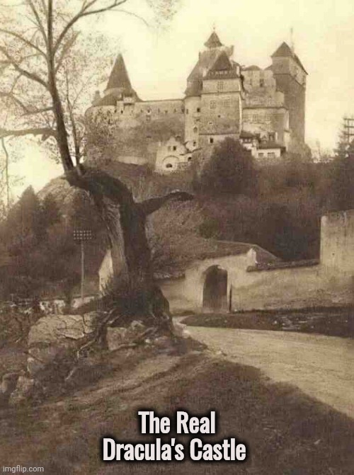 A Photo from 1922 | The Real Dracula's Castle | image tagged in castlevania,count dracula,vlad the impaler,living dead | made w/ Imgflip meme maker