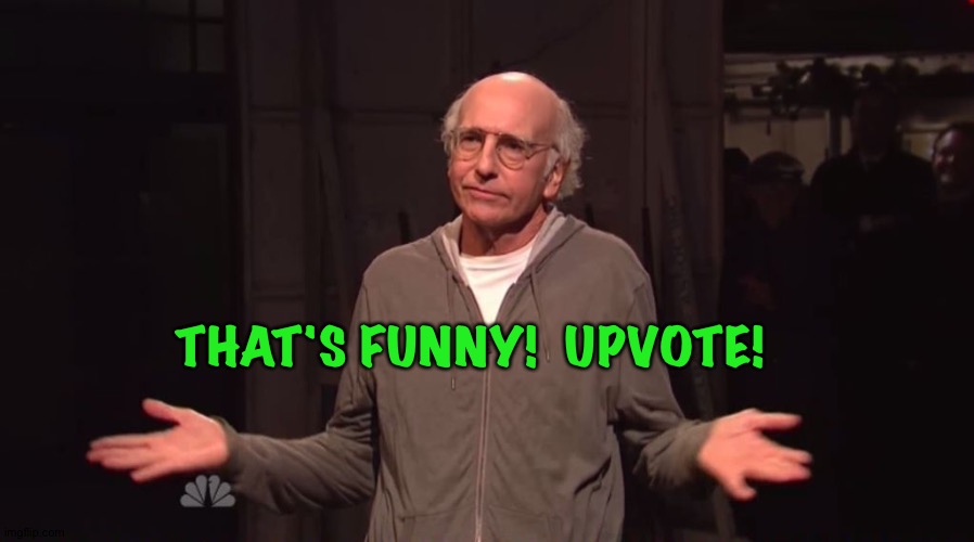 Larry David SNL | THAT'S FUNNY!  UPVOTE! | image tagged in larry david snl | made w/ Imgflip meme maker