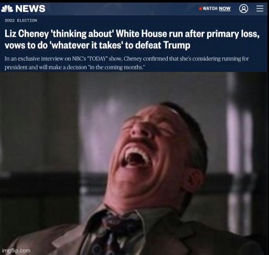 No chance of that happening | image tagged in j jonah jameson laughing,politics | made w/ Imgflip meme maker