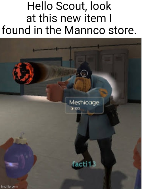 [You unboxed "Cool New Item"] | Hello Scout, look at this new item I found in the Mannco store. | image tagged in tf2,team fortress 2,gaming | made w/ Imgflip meme maker