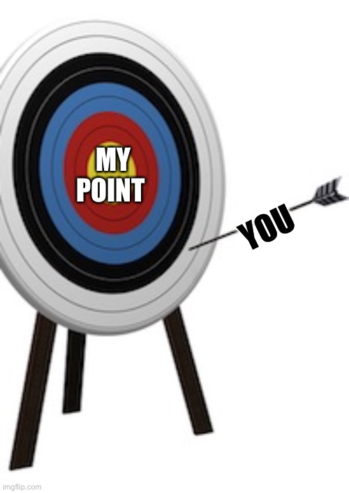 Missed target | MY POINT YOU | image tagged in missed target | made w/ Imgflip meme maker