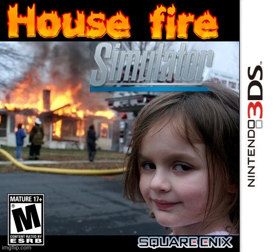 BURN! | image tagged in 3ds,burning house girl | made w/ Imgflip meme maker