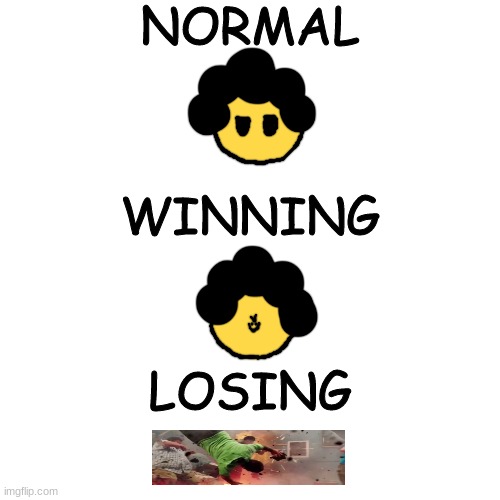 haha, lunar, i stole your idea | NORMAL; WINNING; LOSING | made w/ Imgflip meme maker
