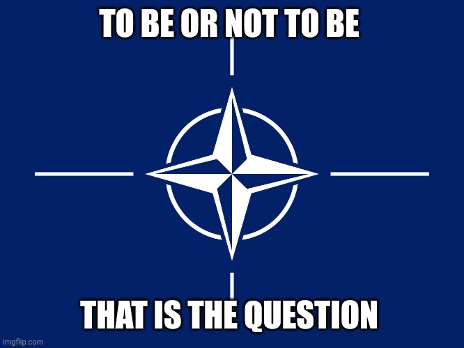 NATO | TO BE OR NOT TO BE; THAT IS THE QUESTION | image tagged in nato flag | made w/ Imgflip meme maker