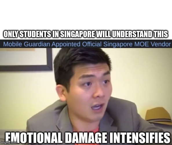 Only students in SIngapore will understand | ONLY STUDENTS IN SINGAPORE WILL UNDERSTAND THIS; EMOTIONAL DAMAGE INTENSIFIES | image tagged in blank white template,emotional damage | made w/ Imgflip meme maker
