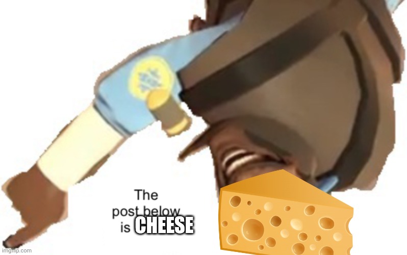 The post below is below | CHEESE | image tagged in the post below is below | made w/ Imgflip meme maker