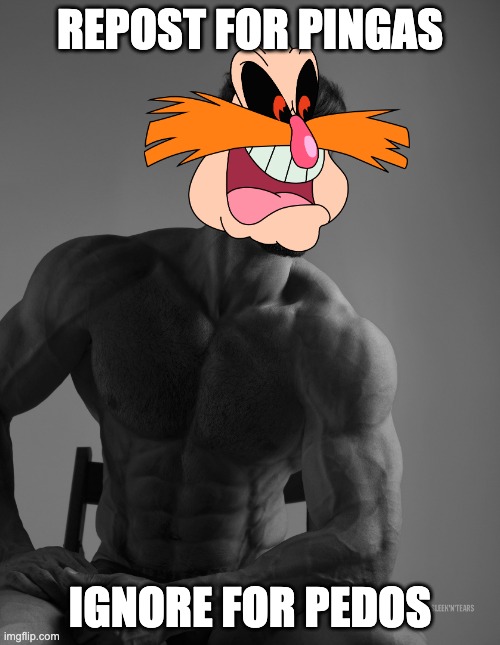 Giga Chad | REPOST FOR PINGAS; IGNORE FOR PEDOS | image tagged in giga chad,pingas,you have been eternally cursed for reading the tags,barney will eat all of your delectable biscuits | made w/ Imgflip meme maker