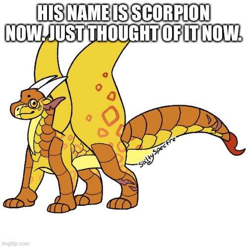 HIS NAME IS SCORPION NOW. JUST THOUGHT OF IT NOW. | made w/ Imgflip meme maker