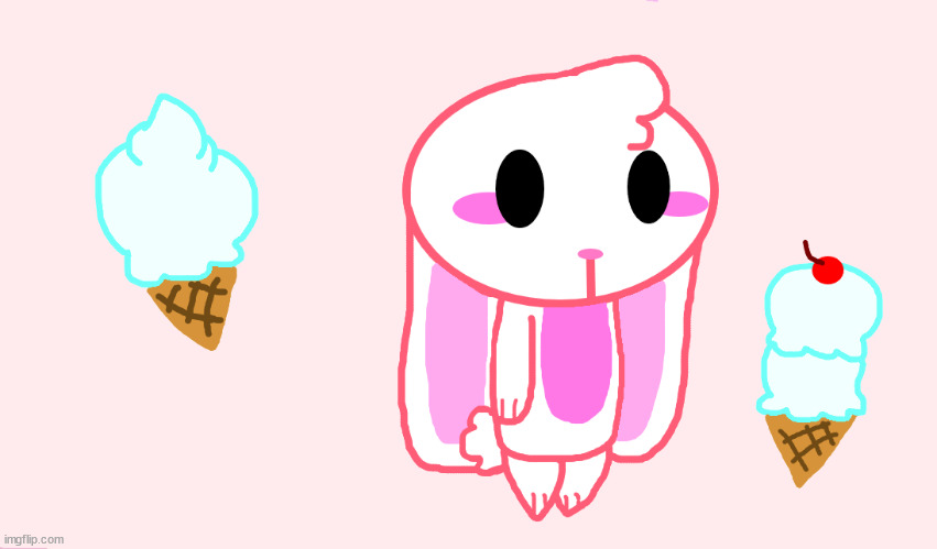 my new oc vannily | image tagged in ice cream,ocs,chibi,bunny | made w/ Imgflip meme maker