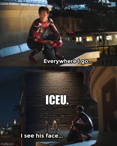 Everywhere I go I see his face | ICEU. | image tagged in everywhere i go i see his face | made w/ Imgflip meme maker