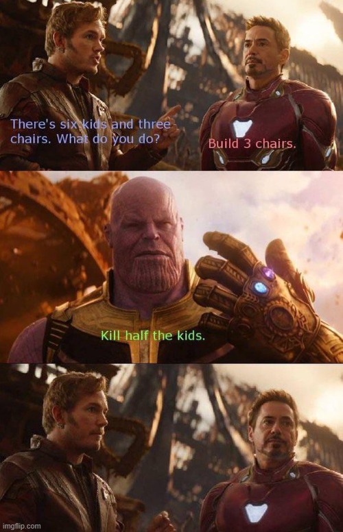 Eloquent Solution | image tagged in thanos | made w/ Imgflip meme maker