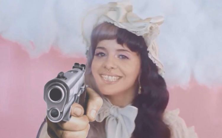 Mealine Martinez with a gun Blank Meme Template