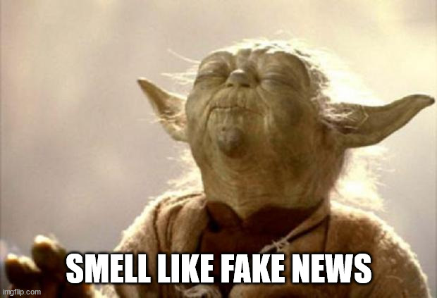 yoda smell | SMELL LIKE FAKE NEWS | image tagged in yoda smell | made w/ Imgflip meme maker