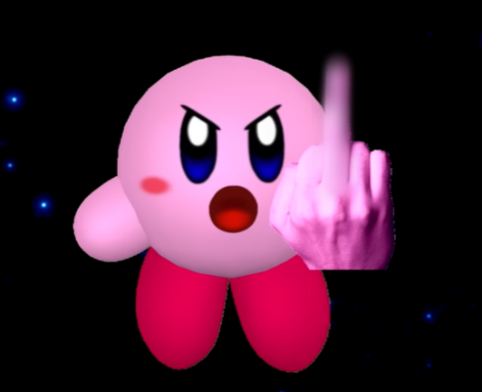 High Quality kirby flips you off Blank Meme Template