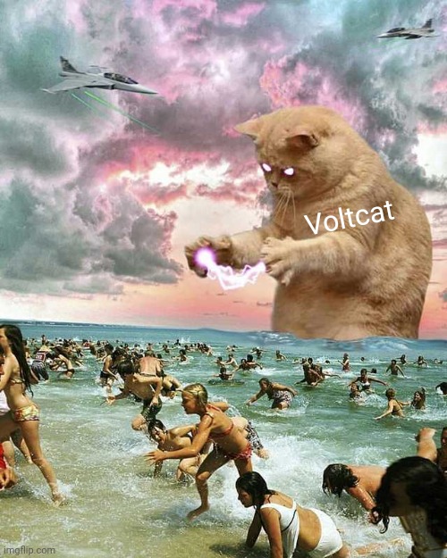 Giant lightning cat | Voltcat | image tagged in giant lightning cat | made w/ Imgflip meme maker