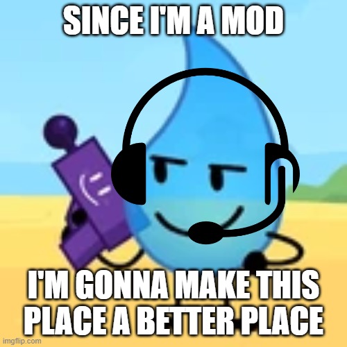 teardrop gaming | SINCE I'M A MOD; I'M GONNA MAKE THIS PLACE A BETTER PLACE | image tagged in teardrop gaming | made w/ Imgflip meme maker
