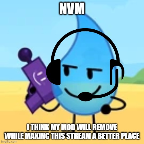 teardrop gaming | NVM; I THINK MY MOD WILL REMOVE WHILE MAKING THIS STREAM A BETTER PLACE | image tagged in teardrop gaming | made w/ Imgflip meme maker