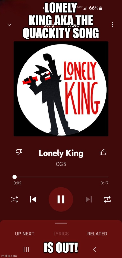 Cg5 finally did it | LONELY KING AKA THE QUACKITY SONG; IS OUT! | image tagged in quackity | made w/ Imgflip meme maker