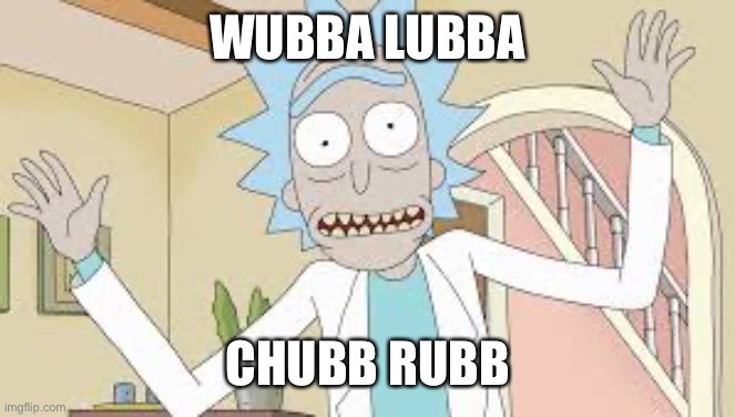 It’s my new catch phrase Morty. We are winning fantasy football this year. | WUBBA LUBBA; CHUBB RUBB | image tagged in wubba lubba dub dub | made w/ Imgflip meme maker